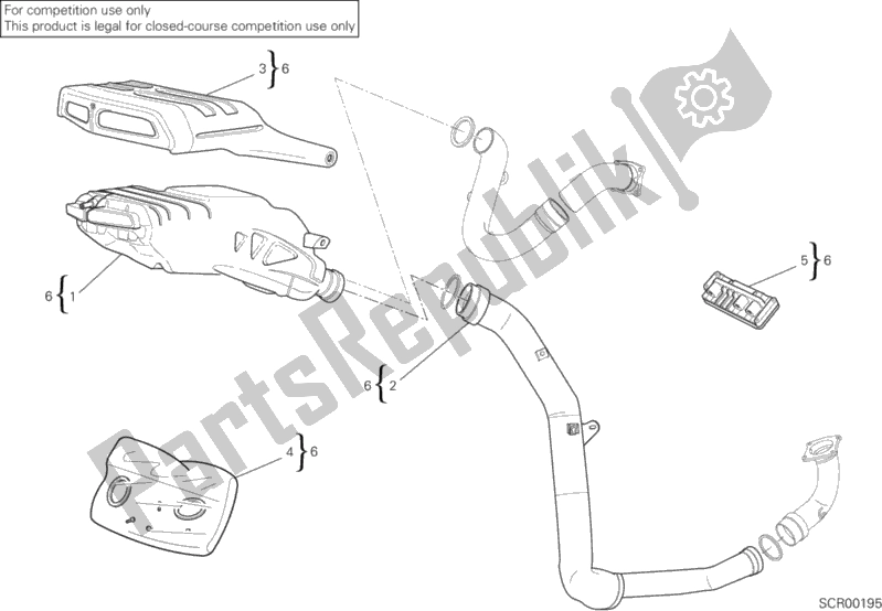 Tutte le parti per il Impianto Di Scarico 102db del Ducati Superbike 999 S 2006